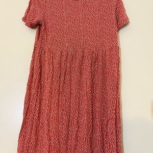 Pull&Bear Red Floral Pattern Dress